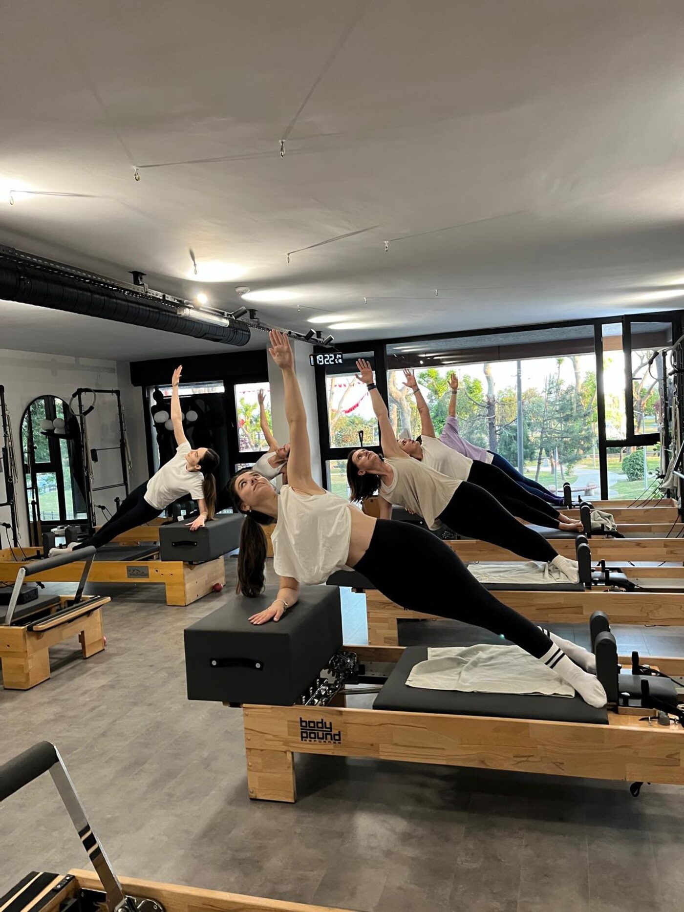 Group reformer class at Pro Studio Pilates, near Kurtköy